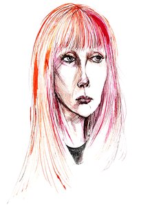 Sylvie Guillem-カラーインクポートレート